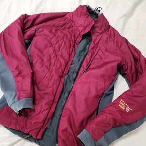Mountain Hardwear Jacket Womens 6 M Purple Gray Zip Reversible Insulated Outdoor